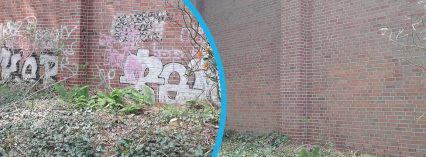 Graffitientfernung am Klinkerstein